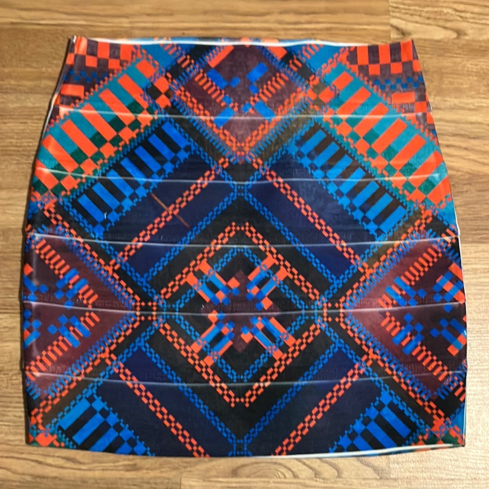 Sparkle & Fade bandage stretchy mini skirt size S multicolor